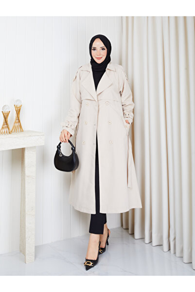 RACE FASHİON Trench Coats - Cream - Regular
