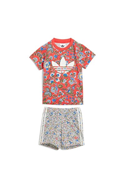 adidas Set tricou și pantaloni scurți pentru fete JY3016 Roșu