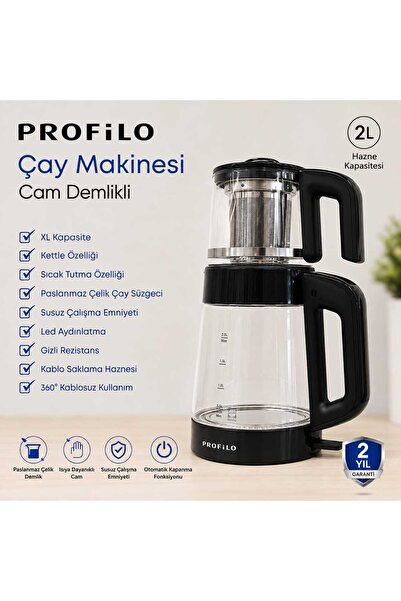 Profilo TTP4703 SİYAH ÇAY MAKİNESİ