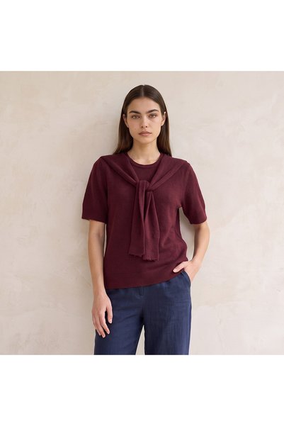 FAV NECK TIE DETAIL SWEATERS