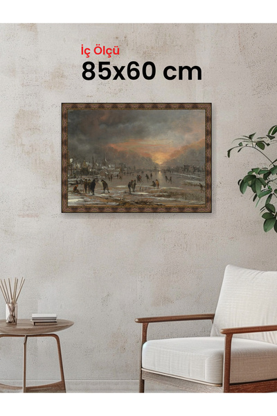 HARS Heritage Eskitme Kahverengi Çerçeve 85 x 60 cm Şeffaf Korumalı PVC