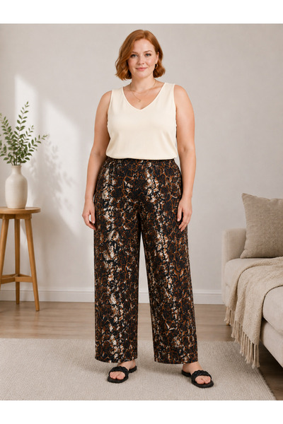 CNG MODA Plus Size Pants - Orange - Waist Elastic