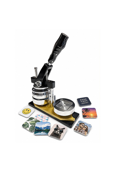 Goldpix Profesyonel Kare Buton Rozet Baskı Makinesi – 50 mm