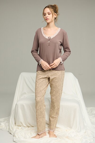 SeXen Γυναικεία Πιτζάμα "Sexen" BROWN LACE