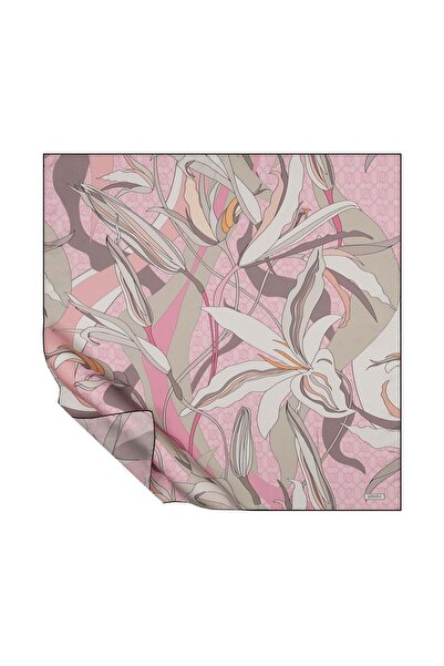 ipekevi Mono Süsen Tivil Silk Scarf 01868-Candy Pink
