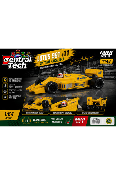 mini gt 1/64 Lotus 99t # 11 Satoru Nakajima 1987 Monaco Grand Prix Mgt01148