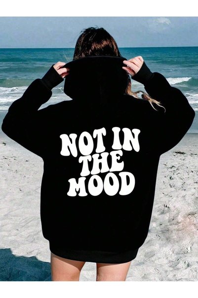 SVART WEAR Children's Not in the Mood Printed Hoodie Hooded Sweatshirt Combed...