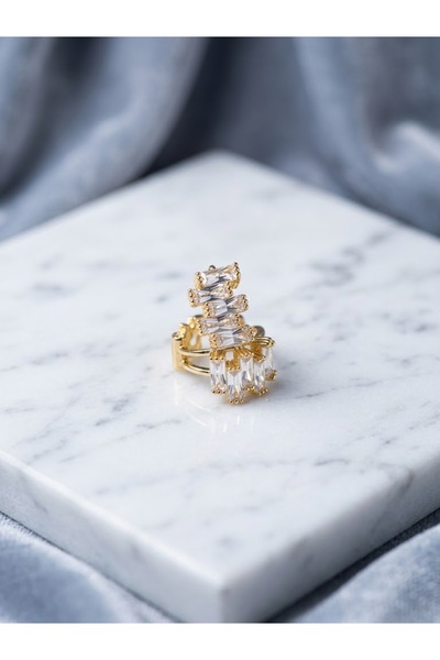 mischa jewelry Cross-Row Zircon Baguette Stone Earrings