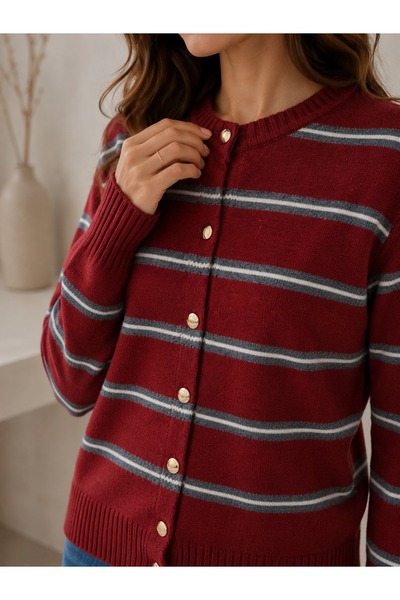 SolQ Cardigans - Burgundy - Regular fit