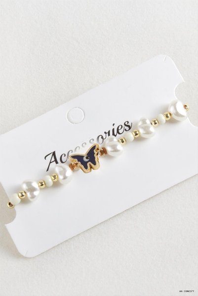 ZERO LAND Concepta Bead Pearl Macrame Cord (04953) Bracelet White
