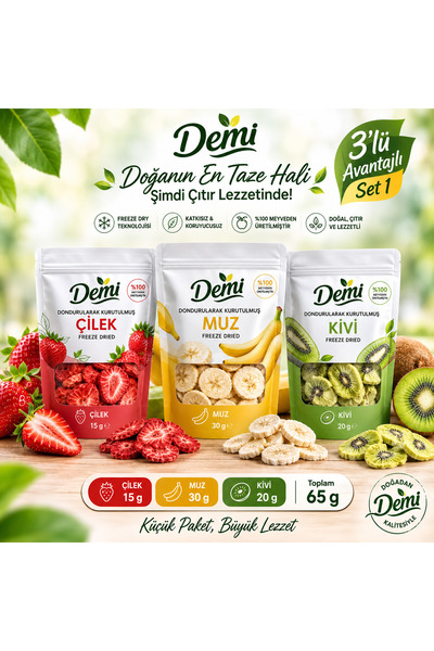 Dondurularak Kurutulmuş Meyve 3'lü