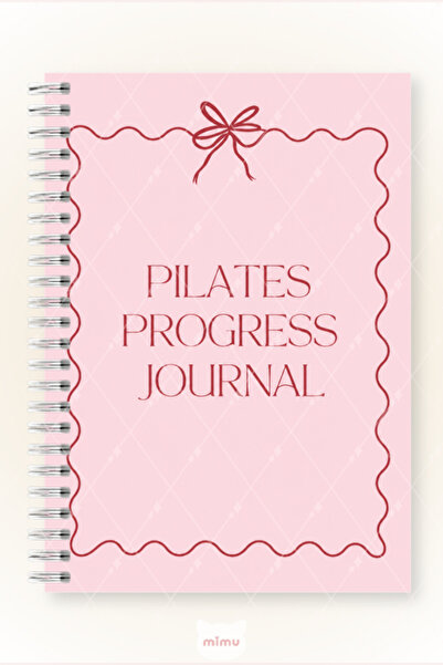 Mimu Art Studio Pilates Progress Journal Yazılı 60 Yaprak Çizgisiz A5 Spirall...
