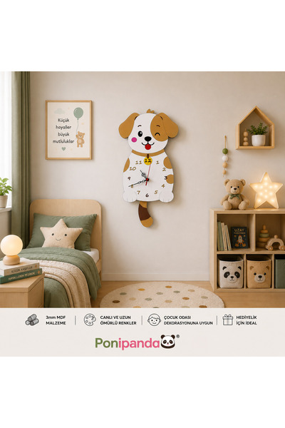 Genel Markalar PONİPANDA KÖPEK FİĞÜRLÜ SARKAÇLI SAAT