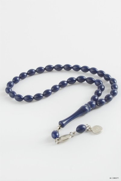 ZERO LAND CONCEPTA Olive-Shaped Plastic Prayer Beads 8x11 (205703) mm Navy Blue