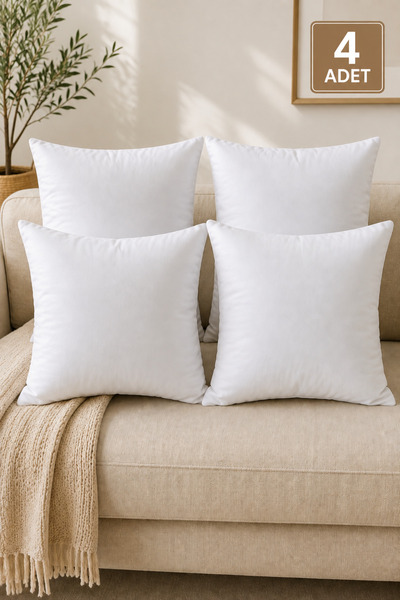 SEVMİŞ HOME 43x43 cm Kırlent İç Dolgusu 4'lü Set – Elyaf Dolgulu Yumuşak ve D...