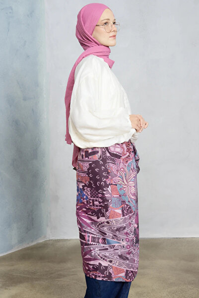 Madame Polo Șal de umăr cu model palmier - Prune
