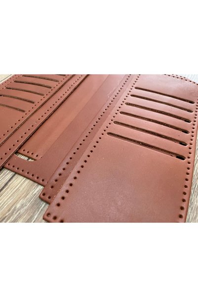 ipekbazaar Set de confecționare portofel din piele DIY Hisar, kit de confecționare manuală pentru portofel bărbătesc cu 12 compartimente pentru carduri și husă pentru telefon