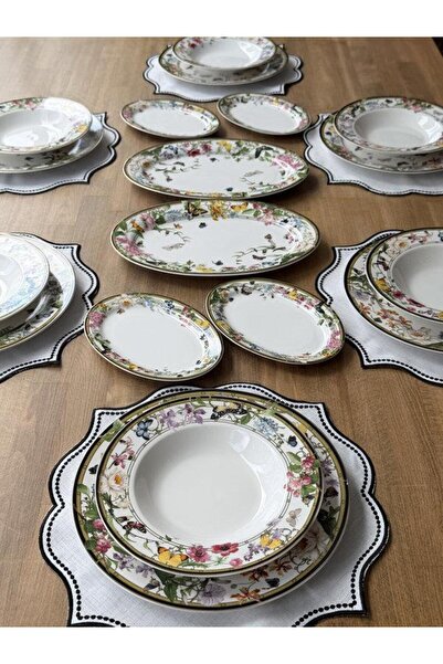 ROSSEV Porselen Yemek Takımı 24 Parça 6 Kişilik Muse Garden
