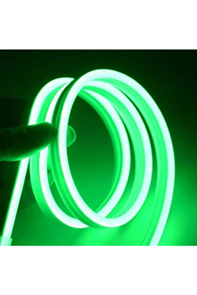 Asşerit Led Neon Esnek Şerit Led Yeşil Renk 20 Metre + 220 Volt Fişli Su Geçi...