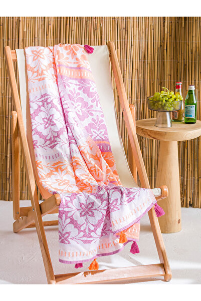 LC Waikiki Nevavm Printed Cotton Beach Towel with Difference in Color 90X165 cm