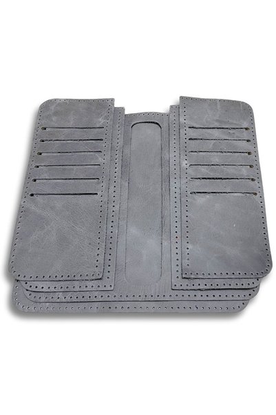 ipekbazaar DIY Hisar Leather Wallet Making Kit, DIY Handmade Men's Wallet Card Holder Kit with 12 Card Slots and Phone Case