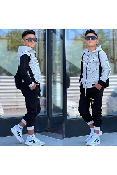 zavera for kids Erkek Çocuk Örümcek Adam Detaylı 4'lü Eşofman Takımı - Sırt Ç...