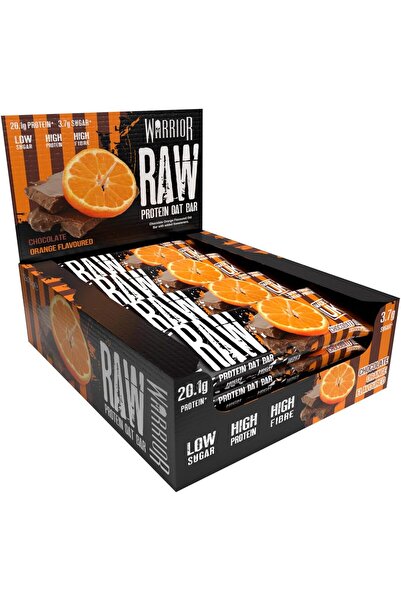 warrior Raw Protein Bar Flapjack 12 x 75g (Chocolate Orange) - Low Sugar, Hig...