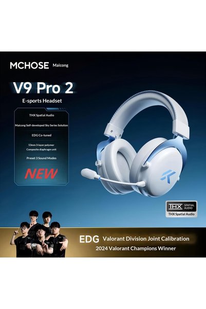Choice10 سماعة رأس Blue2 MCHOSE V9 Pro 2 مع ميكروفون، ثلاث أوضاع، بلوتوث لاسل...