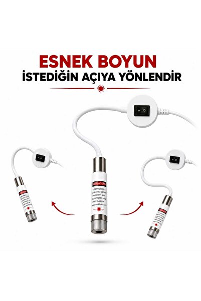 ALBERTOS Mıknatıslı Kırmızı Çizgi Lazer Esnek Boyunlu Ayarlanabilir Hizalama İşaretleyici