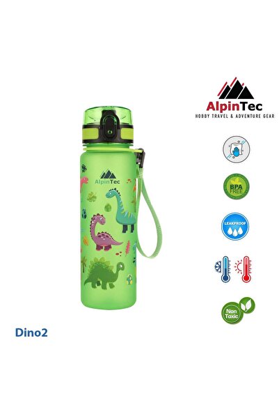 AlpinTec Παιδικό Μπουκάλι Νερού Τριτάν 500ml Πράσινο Dino Vitality