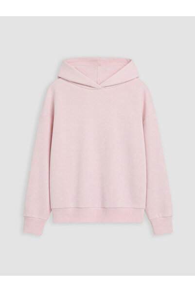 LC Waikiki Alita City Pink Hooded Sweatshirt for Girls with a Difference
