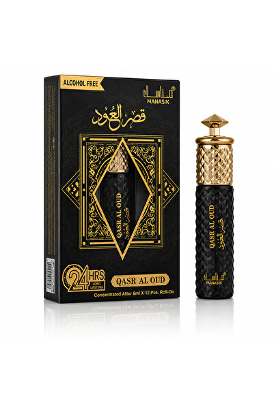 MANASIK Parfum concentrat unisex, Qasr Al Oud Attar Roll-On fără alcool, 6 ml...
