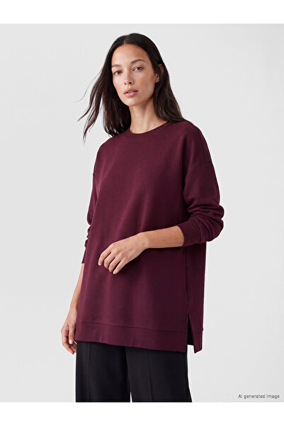 LC Waikiki Mürdüm Soft Touch Women's Sweatshirt Tunic