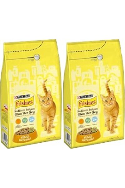 Friskies Yetişkin Kediler için Kümes Hayvanlı 1,5 Kilogram (2 paketi)