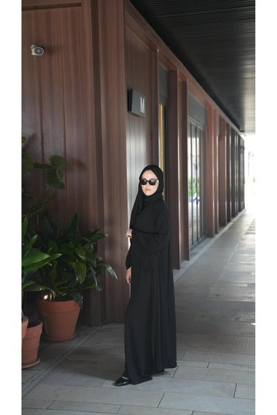Rosto Fashion Hijab 3-Piece Set, Cardigan, Wide-Leg Pants, Blouse Abaya Set