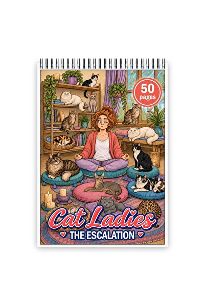 Legendary Gifts Coloring book, 50 illustrations Cat Ladies - The Escalation, ...
