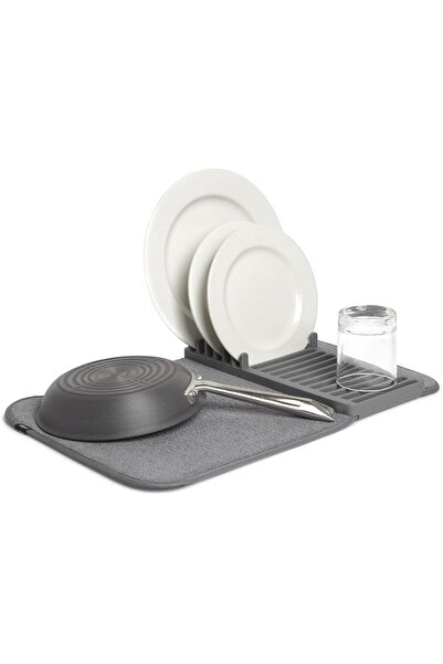 GENERAL Yodray by Umbra Small Dish Organizer Rack with Drying Mat, Charcoal, ...