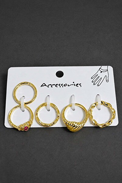 Generic Brand Bijou Rings - Gold-colored - Agate