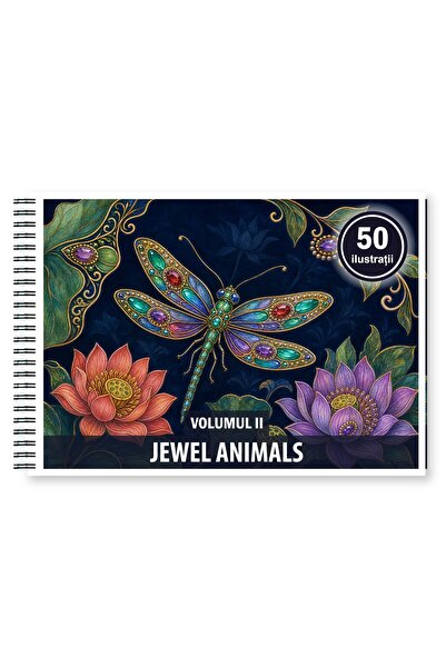 Legendary Gifts Книжка за оцветяване, 50 илюстрации Животни с бижута - Том II...
