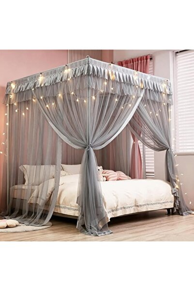 mengersi Princess Curtain with Canopy for Bed with Mosquito Net in Four Corne...