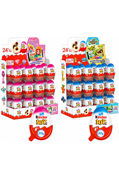 Kinder Joy süpriz kızlar için 24 adet erkekler için 24 adet toplamda 48 adet