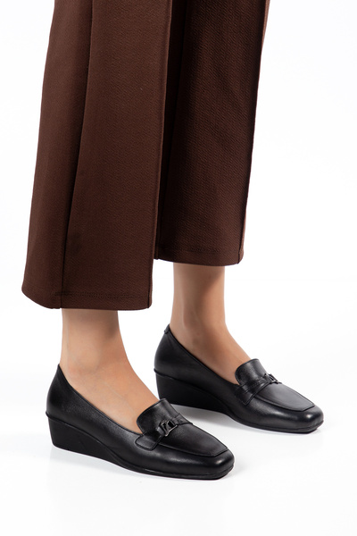 Elile Shoes حذاء نسائي من الجلد الطبيعي بكعب مبطن مريح مقاس 33-34-35 حتى 41-42