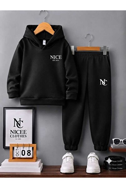 Leto Lykia Children's Unisex Tracksuit Set (Small Nice Winter Print on the Left)
