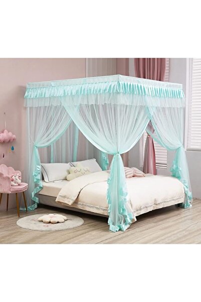 mengersi Princess Curtain with Canopy for Bed with Mosquito Net in Four Corne...