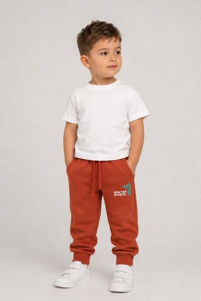 Mojo Bebek Mojo baby boy 1-4 years alligator patterned sweatpants brick