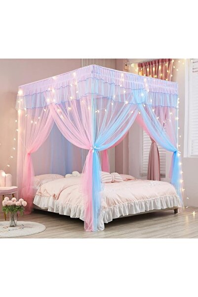 mengersi Princess Curtain with Canopy for Bed with Mosquito Net in Four Corne...