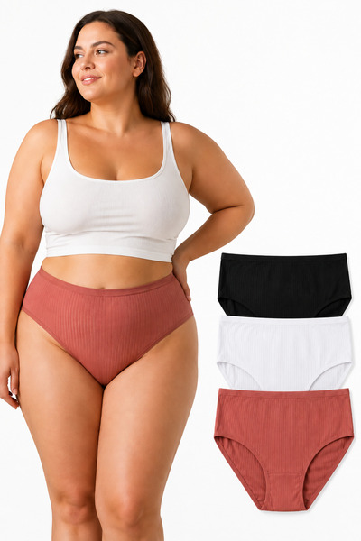 İpeksi Collection Plus Size Underwear - Multicolor - Plain
