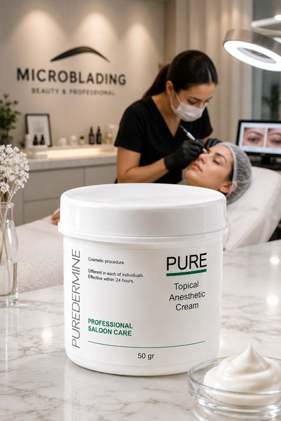 Puredermine Topical Anesthetic Cream Developed for Professional Salon Applications – Promotes Effective and Comfortable Application on the Skin