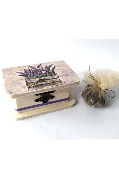 Handmade Wooden box, with lavender 10x6x4.5 cm - model 7