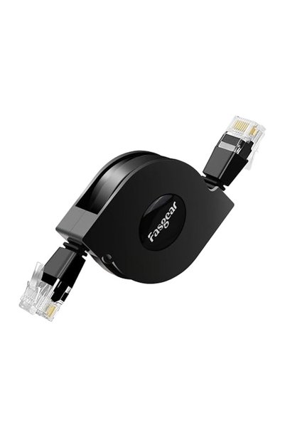Fasgear كابل إيثرنت Cat6 [عبوة واحدة 1 متر/3 قدم أسود] سلك إنترنت مسطح قابل ل...